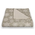 thumbnail image 2 of Creative Products Snowflakes on Beige 50x60 Coral Fleece Blanket, 2 of 3