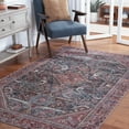 thumbnail image 4 of SAFAVIEH Tucson Kayleah Traditional Machine Washable Area Rug, 6' x 6' Square, Dark Green/Rust, 4 of 14