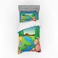 thumbnail image 2 of Ambesonne Cartoon Bedding Set 4 Pcs, Little Girl Calming Nature, Queen, Multicolor, 2 of 3