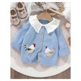 thumbnail image 6 of Baby Toddler Girl Sweater Cardigan 6 9 12 18 24 Months 2T 3T Rooster Embroidery Doll Collar Long Sleeve Button Down Tops for Fall Winter, 6 of 9