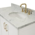 thumbnail image 3 of Ariel Taylor 43 In. Right Offset Oval Sink Vanity With Carrara White Marble Countertop In White, 3 of 11