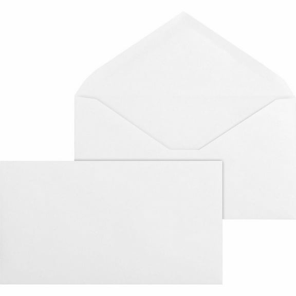 Business Source, BSN42252, No. 6-3/4 White Wove V-Flap Business Envelopes, 500 / Box, White