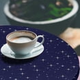 thumbnail image 2 of Ambesonne Space Fitted Round Tablecloth, Night Skyline with Stars, 36"- 40" Diameter, Purple White, 2 of 5