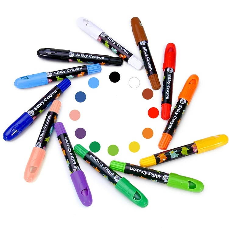 12 PC Silky Gel Crayons Twistable Non Toxic Washable Watercolor