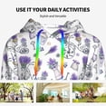 thumbnail image 4 of Fotbe Lavender Bicycle Pattern Womens Long Sleeve Hoodie, Pullover Hooded Sweatshirt, Kangaroo Pocket Hoodie with Eye-catching Drawstrings-, 4 of 7