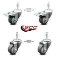thumbnail image 2 of 3 Inch SS Thermoplastic Rubber ½ Inch Stem Caster Set 2 Total Lock Brake SCC, 2 of 2