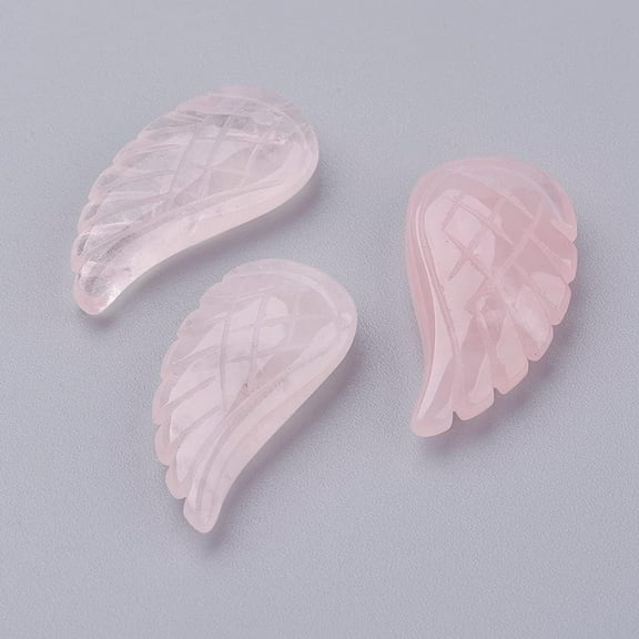 1 pc Natural Rose Quartz Pendants Wing 24.5x12x5mm Hole: 1mm