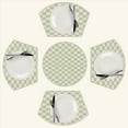 thumbnail image 2 of Sage green checkered pattern background Round Table Placemats Set Of 5 Wedge Table Mats Washable Heat Resistant Place Mat For Dining Table Kitchen Farmhouse Restaurant, 2 of 6