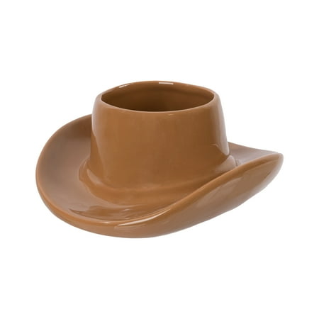 Mainstays 9.3″ x 10.2″ x 4.3″ Round Brown Ceramic Cowboy Hat Planter