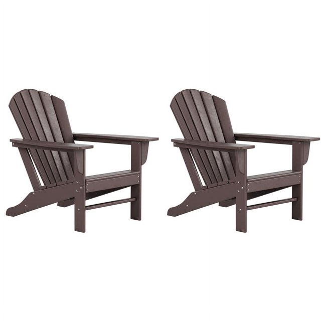 Chaise Adirondack Classique d'Extérieur (Ensemble de 2) en Brun Foncé