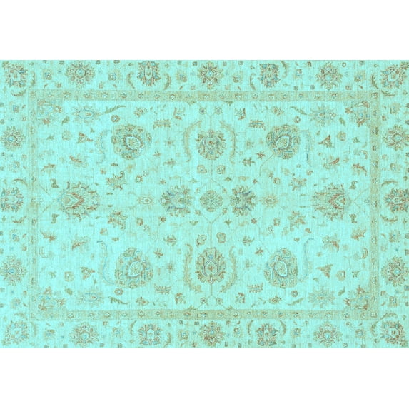 Ahgly Company Indoor Rectangle Oriental Light Blue Traditional Area Rugs, 2' x 5'
