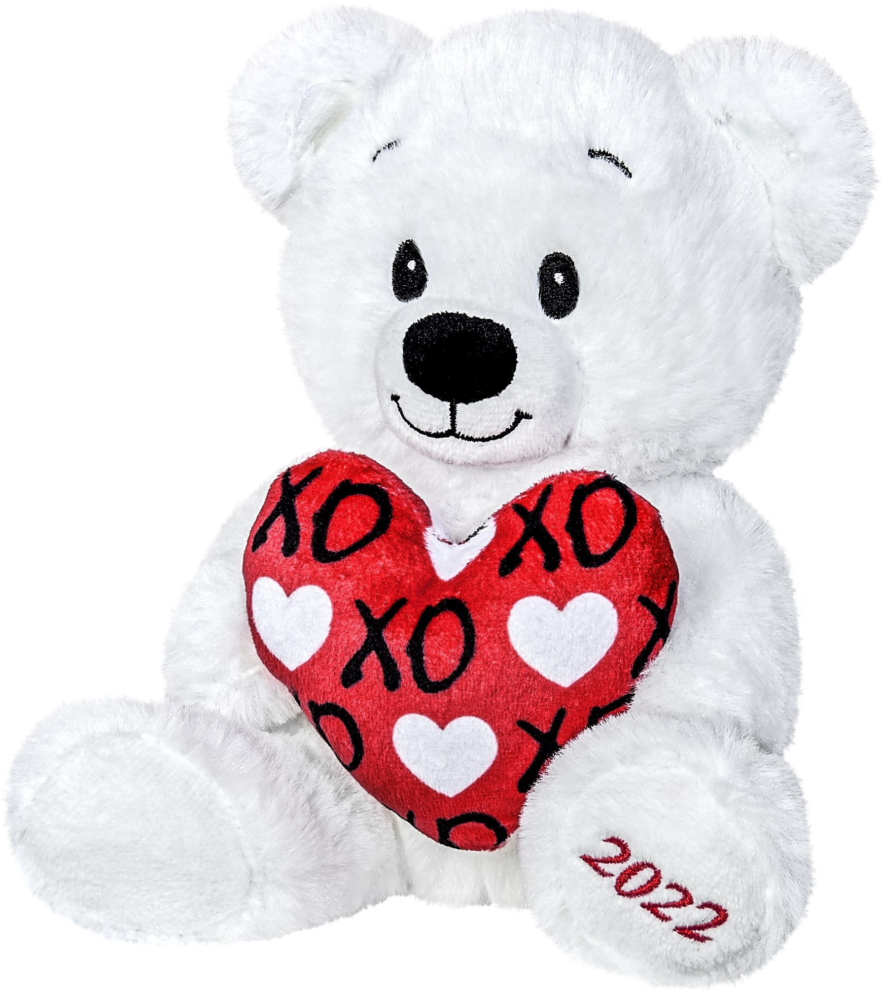 American Greetings Valentine's Day Plush, White Bear with Heart