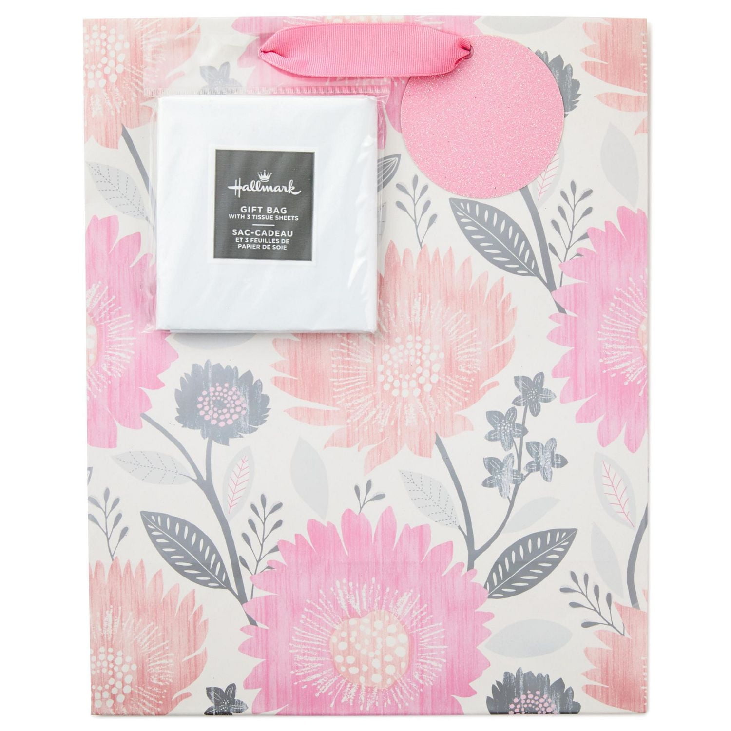 Grand sac-cadeau Hallmark de 13 po avec papier de soie (vert et bleu) pour les fêtes, la fête des Pères, les remises de diplômes, Pâques, les showers de bébés. Grand sac-cadeau avec papier de soie