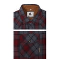 thumbnail image 2 of COEVALS CLUB Mens Flannel Long Sleeve Shirts Corduroy Lined Snap Button Up Cotton Western Plaid Shirts (Merlot, Gray/L 8#), 2 of 6