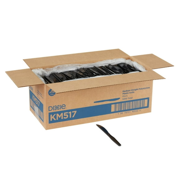 Dixie® Polystyrene Knives, Black, Pack Of 1,000