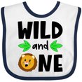 thumbnail image 3 of Inktastic Wild and One Cute Lion Birthday Boys or Girls Baby Bib, 3 of 4