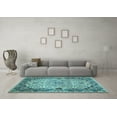thumbnail image 3 of Ahgly Company Indoor Rectangle Medallion Light Blue Traditional Area Rugs, 5' x 7', 3 of 4
