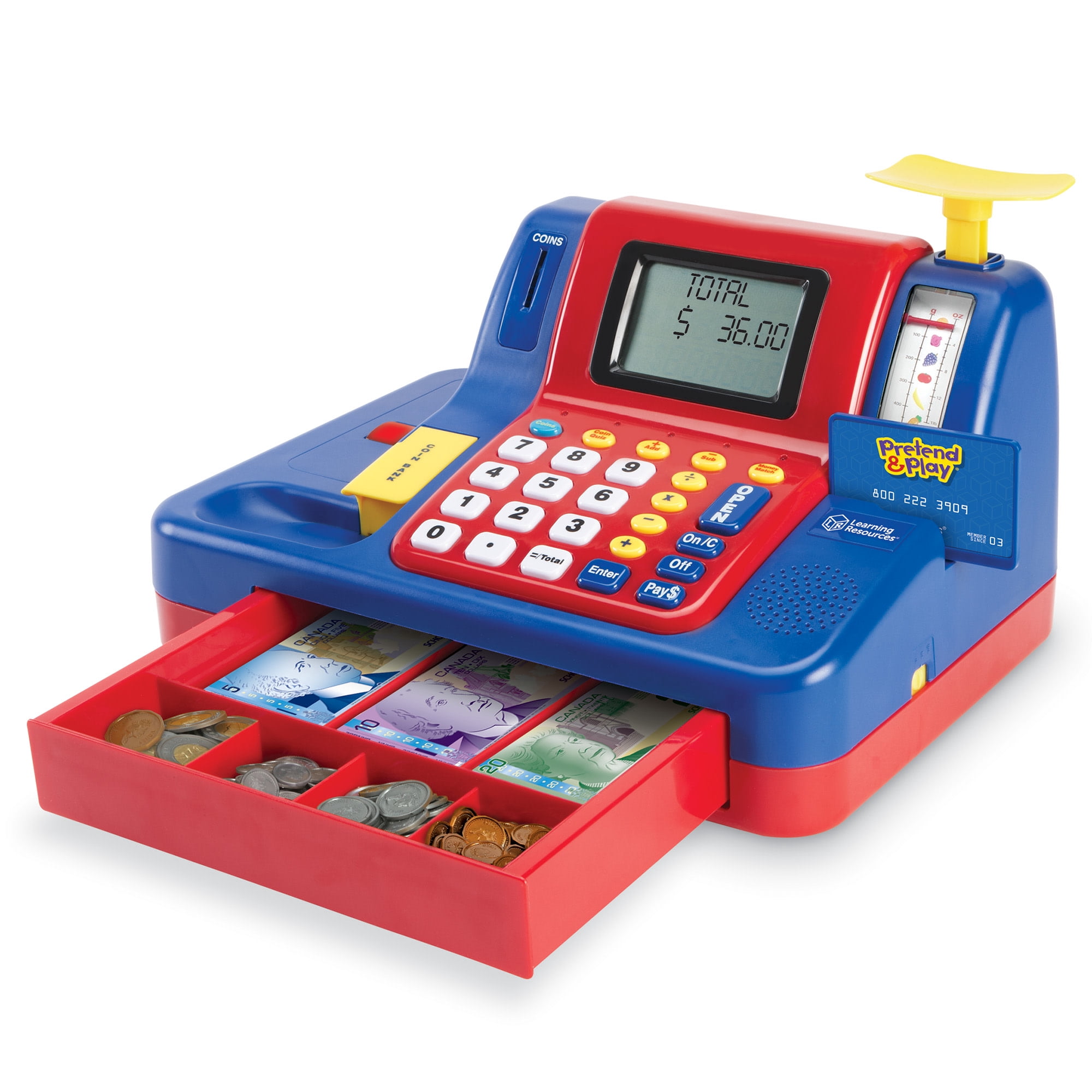 Learning Resources Pretend and Play Teaching Cash Register with Canadian Currency