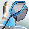 thumbnail image 3 of Fishing Mesh Net,Retractable Telescopic Fishing Landing Net Pole,Folding Floating Fish Net Foldable Collapsible,Catching Releasing Carp Freshwater Saltwater,Ponds Boat River 1 Section Blue, 3 of 8