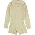 thumbnail image 2 of n:philanthropy Womens Hooded Henley Romper Jumpsuit, Beige, Small, 2 of 2