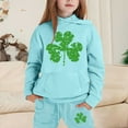 thumbnail image 2 of CHENge Outfit 3-12 Years Girl St. Patrick's Day Children's Middle and Large Children's Long Teen Girl Sweatpants and Hoodie Pant Set, 2 of 5