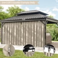 thumbnail image 3 of Pakunoda 13' X 6.5' Gazebo Universal Replacement Privacy 4-Panel Curtains, Waterproof Outdoor Curtains Cream Sidewall with Zipper for Patio Garden Backyard 12' X 14' Gazebo, Curtain Only, 3 of 8