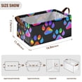 thumbnail image 3 of 2 Pack Collapsible Storage Bins Fabric Shelf Baskets with Handles Closet Organizer Neon Dog Paw 16.9x11.4x7.7, 3 of 8