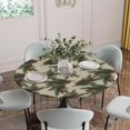 thumbnail image 5 of Christmas Round Tablecloth for 45-54 Inch Tables, Fitted Table Cover with Elastic Edge, Xmas Pine Cones Botanical Rustic Waterproof Outdoor Table Cloth Protector for Patio Garden Dinner Picnic, 5 of 9