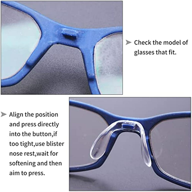 24 Pieces U Shaped Eyeglasses Nose Pads Screw in Glasses Strap Saddle  Bridge Silicone Nose Pads 3 Size 42mm 32mm 28mm Transparent Eyeglasses Anti  Slip