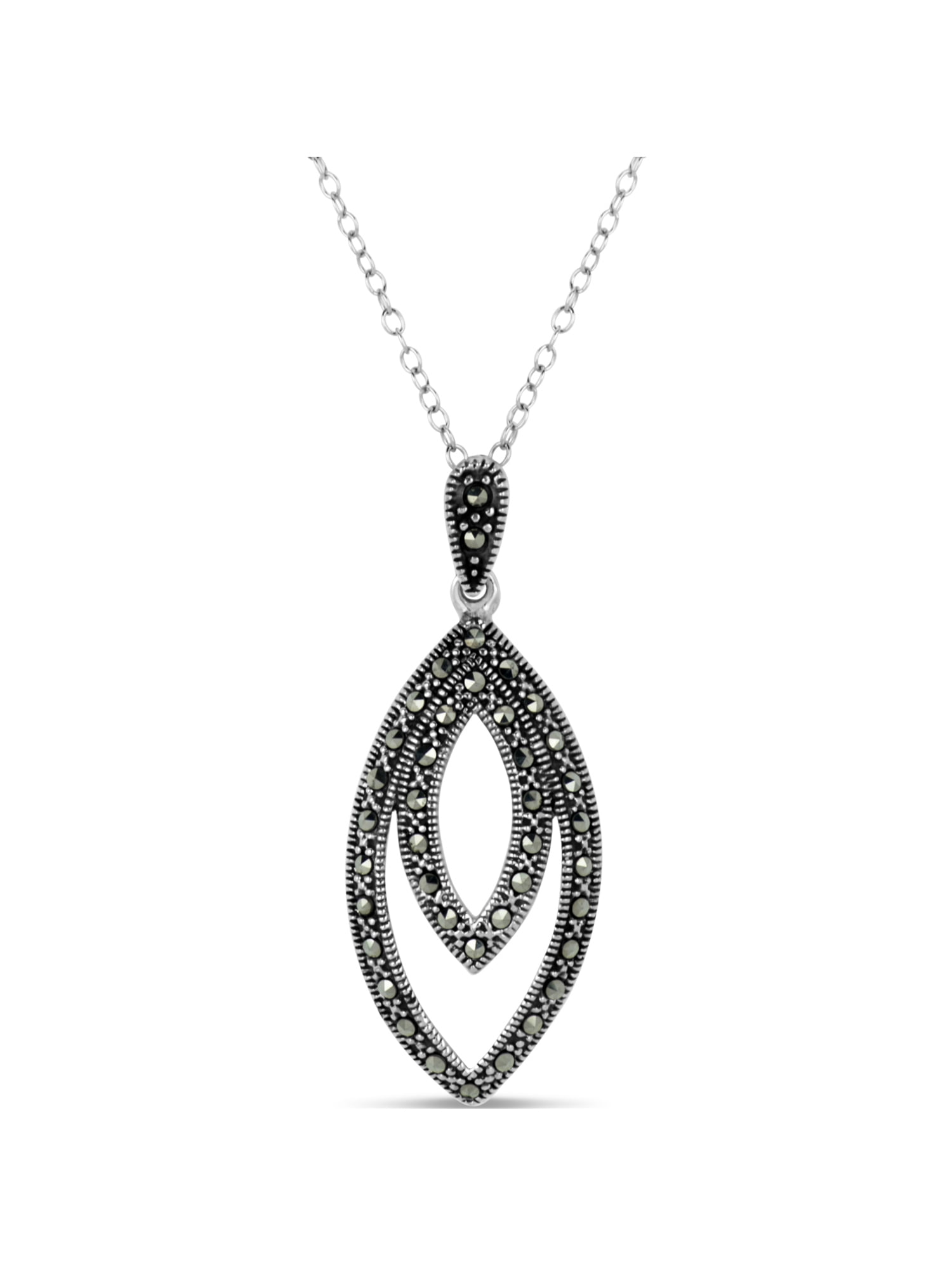 Sterling Silver Oxidized with Marcasite Tree Pendant