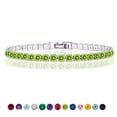 thumbnail image 1 of JeenMata 11 TCW Agosto de corte redondo - Peridoto - Pulsera de tenis con piedra natal para mujer en diseño de eternidad - Chapado en oro blanco, Mujer, Adulto, 1 of 6