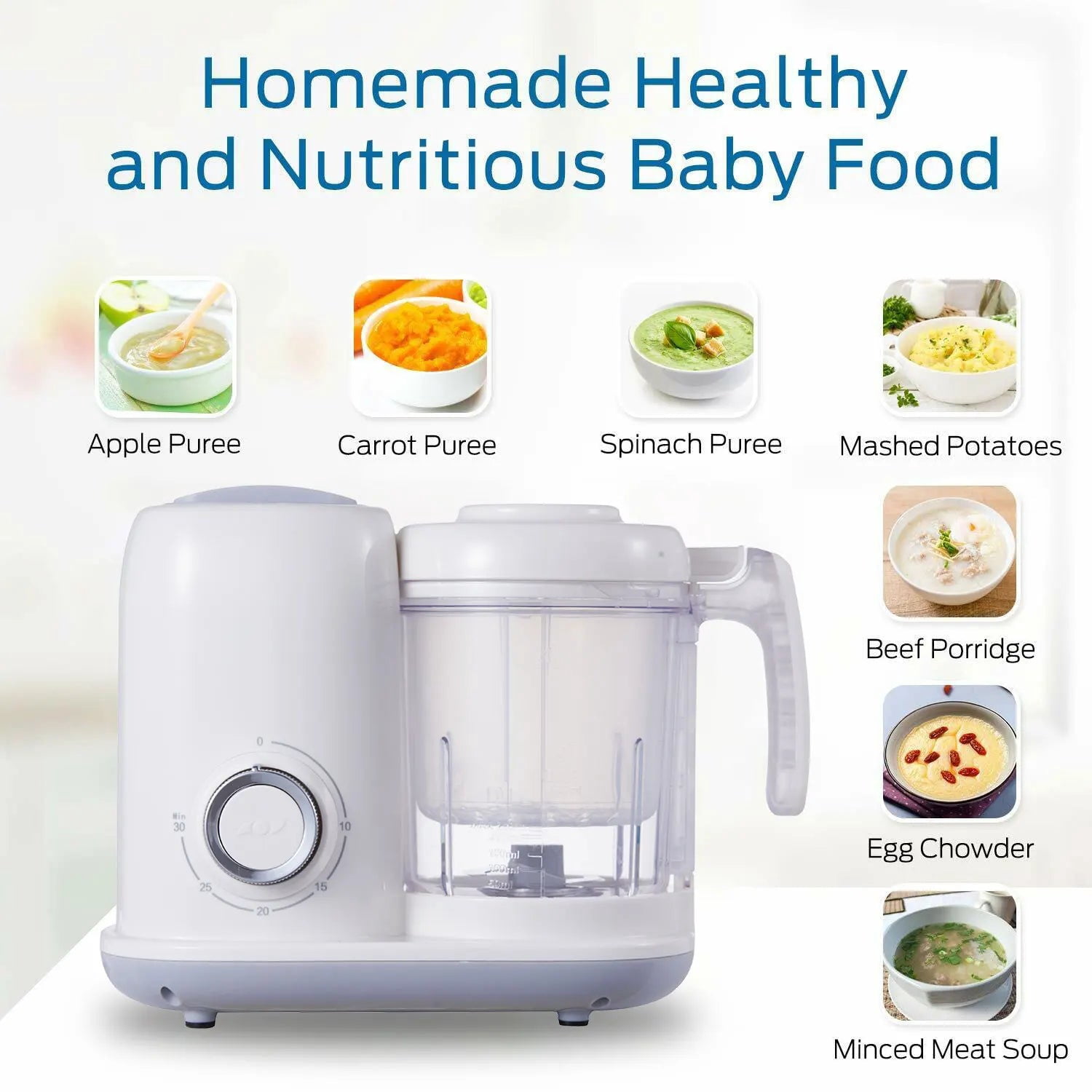 Envelor Baby Food Maker 4-in-1, Baby Food Processor and Steamer Puree Blender, Multifunctional Homemade Baby Food Machine, Dishwasher Safe BPA-Free, 300W, BFM001