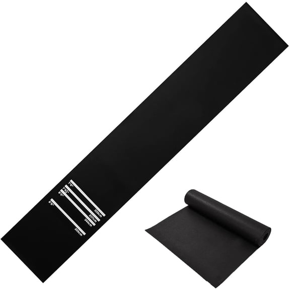 Darts Mat, 300X34CM Rubber Dart Mat for Floor, Non Slip Dart Oche Mats with 4 Throwing Lines Oche, Multifunctional Shock Absorbing Floor Mats Protective Pad Darts Accessories, for Soft & Steel Tip