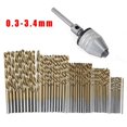 thumbnail image 3 of 50Pcs Titanium Coated Hss Mini Drill Bit 1-3Mm+0.3-3.4Mm Drill Chuck Adapter, 3 of 8