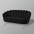 thumbnail image 3 of Nicole Miller Eian Velvet Loveseat with Gold Legs, Black, 3 of 8