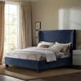 thumbnail image 2 of Meridian Furniture Penny Navy Chenille Fabric King Bed, 2 of 9