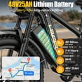 thumbnail image 4 of HiKeep Electric Bike for Adults, 2000W 4000W Peak Motor, 48V 25Ah Removable Lithium Battery, 26x4 Fat Tire E-Bike, 7-Speed Shimano, Full Suspension, Rear Rack, UL 2849, Black, 4 of 11