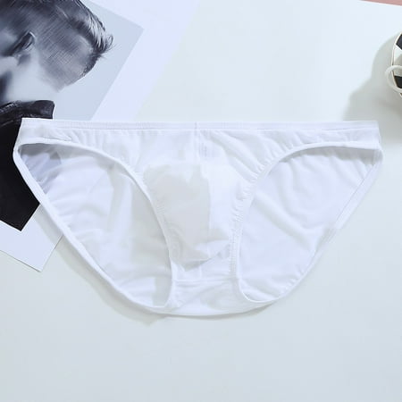 

Hot Men s Sexy Ice Silk Skinny Briefs Comfy Breathable Low-waist Underwear