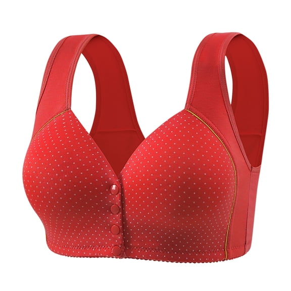 XuJwPNcy Womens Everyday Bra Front Closure Full Coverage Comfortable Front Button Bras Wireless Push up Bralettes with Support