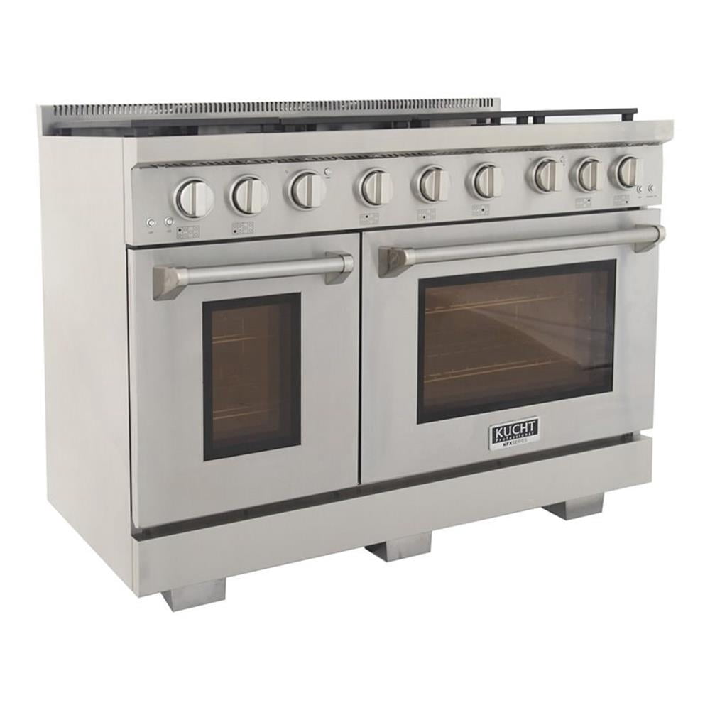 Pemberly Row 48" Stainless Steel Natural Gas Range in Silver Finish