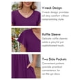 thumbnail image 5 of Chiclily Summer Dresses for Women Ruffle Sleeve Midi Dress Boho Beach Sundress with Pockets, Purple 2XL, 5 of 7