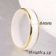 thumbnail image 6 of 6mm Black/White Ceramic Band Women's Engagement 18K Gold Plating Ring Size 6-10, 6 of 6