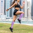 thumbnail image 6 of Pofeuu Lilac Glittering Print Compression Socks for Women & Men Circulation - Best Support for Nurses,Running,Athletic,Sports, 6 of 7
