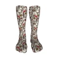 thumbnail image 5 of Honeii Dark Enchanted Flowers And Birds Print Calf Socks Sports Socks Seamless Toe, Trouser Socks,Knee High Long Socks for Women and Men-One Size, 5 of 8