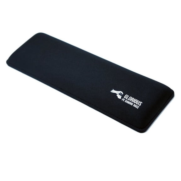 Glorious Gaming Wrist Pad Rest Compact Black Mechanical Keyboards Stitched Edges Ergonomic 12x4 inches 25mm 1in Thick GWR 75 Compact Black