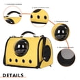 thumbnail image 2 of Bolsa para perros y gatos, bolsa transpirable para mascotas, bolsa espacial transparente de PU (amarillo) Likrtyny Libre de BPA, 2 of 3