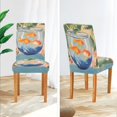 thumbnail image 3 of Yayeee 4 Pack Dining Chair Covers Stretch Parson Chairs Slipcovers Seat Protector, Blue Goldfish Bowl, 3 of 6