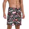 thumbnail image 2 of Sikiie Various Languages Mother Mens Pajama Shorts, Lightweight Lounge Pant with Pockets Soft Sleep Pj Shorts for MenMedium, 2 of 6