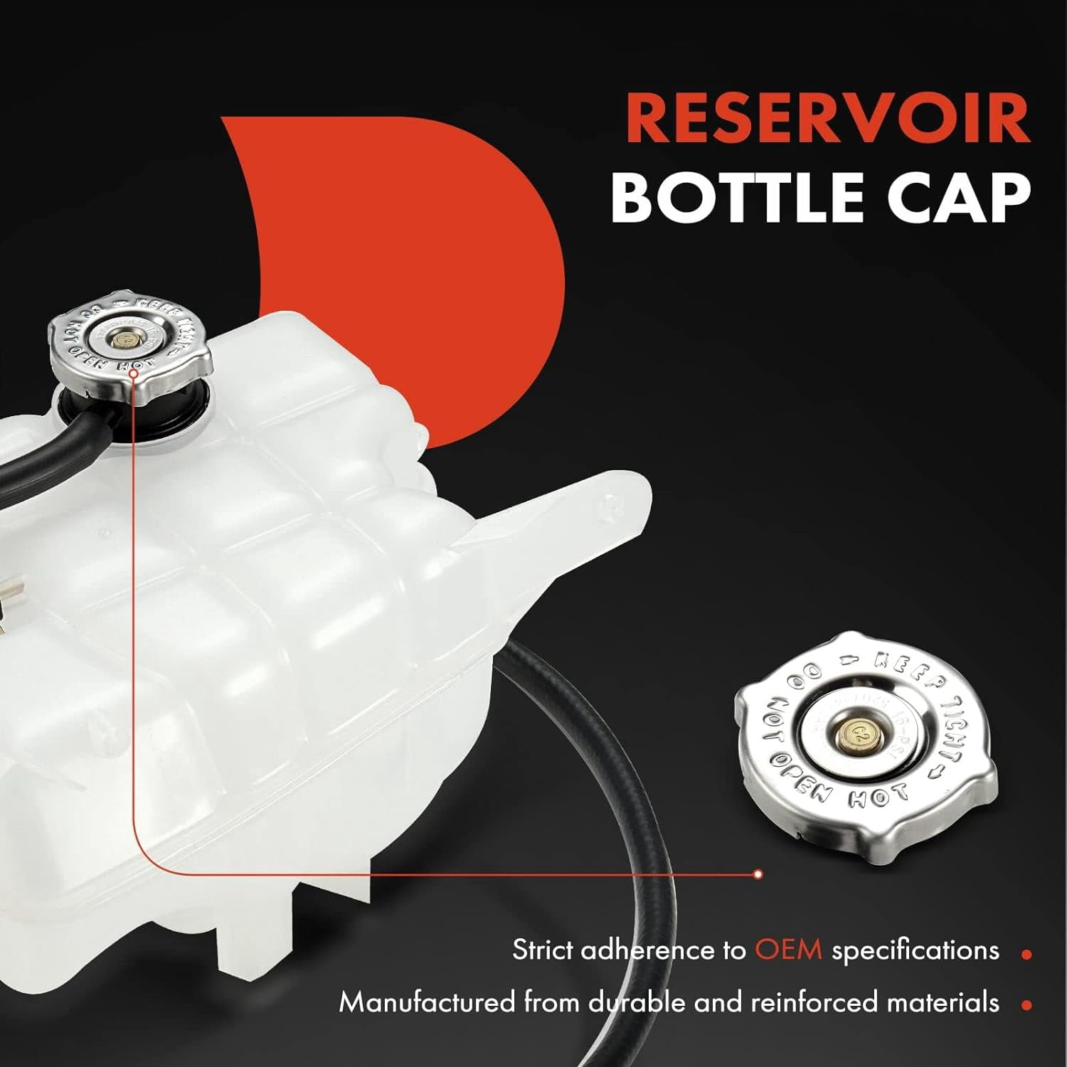 A-Premium Coolant Expansion Tank Compatible with Jeep Liberty 2002-2007 3.7L Front
