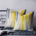 thumbnail image 2 of 26x26 Pillow Covers Set of 2, Yellow Gray White Throw Pillow Covers Decorative Couch Cushion Case, Farmhouse Gradient Abstract Art Microfiber Square Pillowcases for Bedroom Car Living Room, 2 of 7
